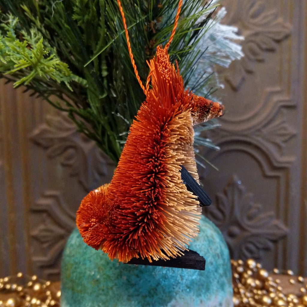 Red Fox Bristle Brush Ornament GF-ORN-BRUSHOR45