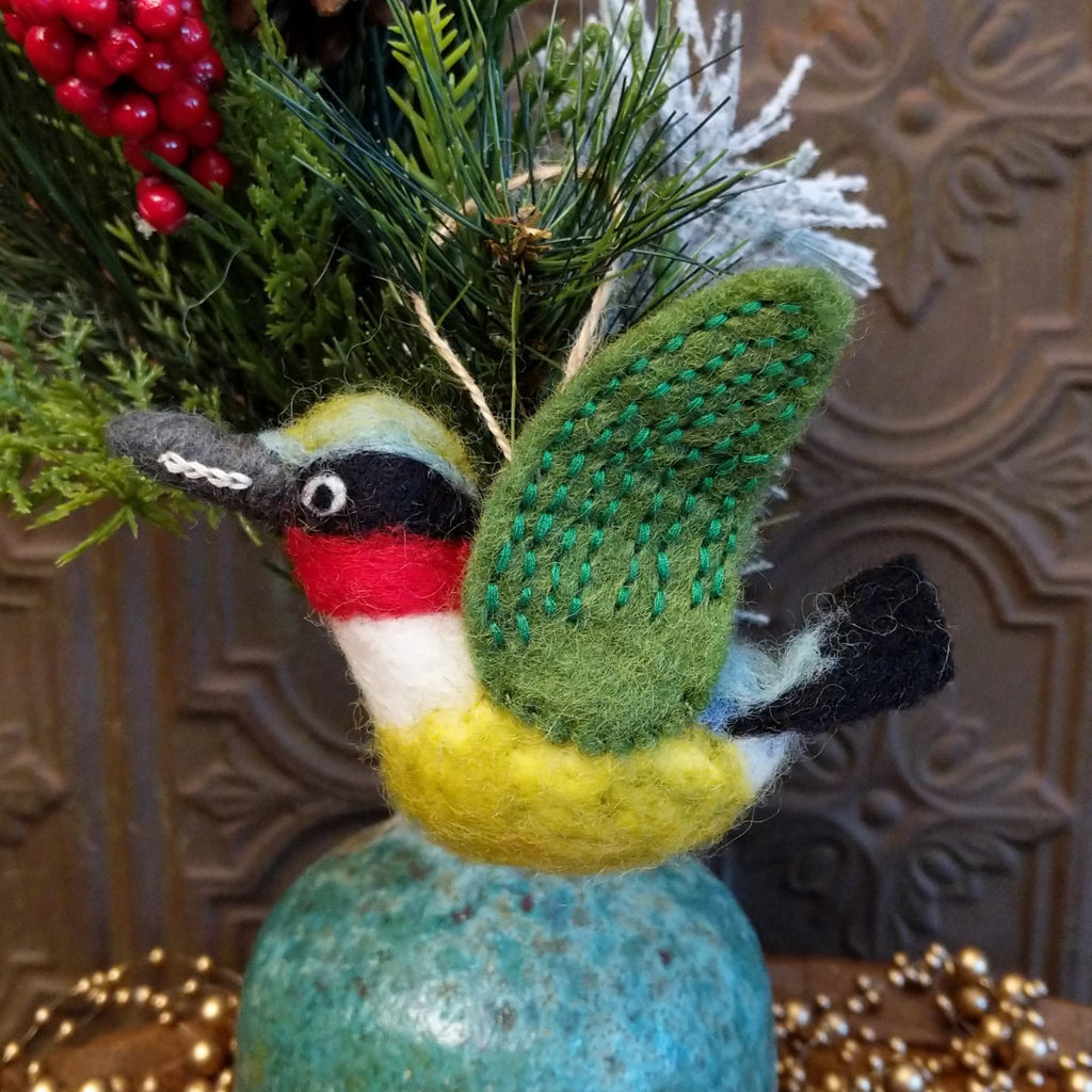 Green Hummingbird Felt Ornament GF-ORN-FO156