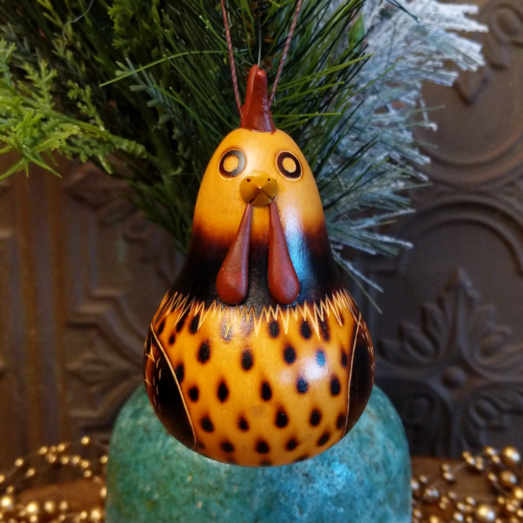 Peruvian Rooster Gourd Ornament GF-ORN-0002