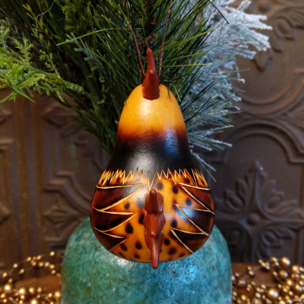 Peruvian Rooster Gourd Ornament GF-ORN-0002