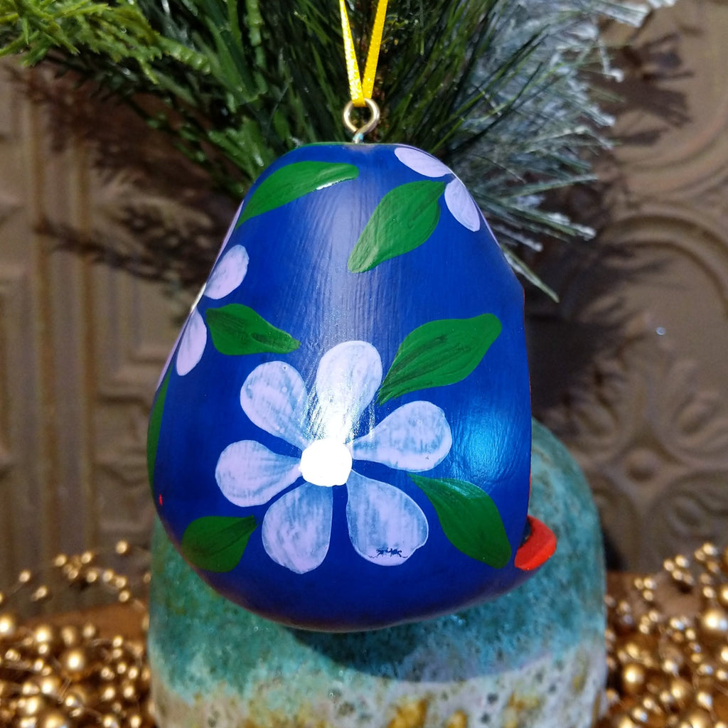 Peruvian Blue Nativity Gourd Ornament GF-ORN-0007