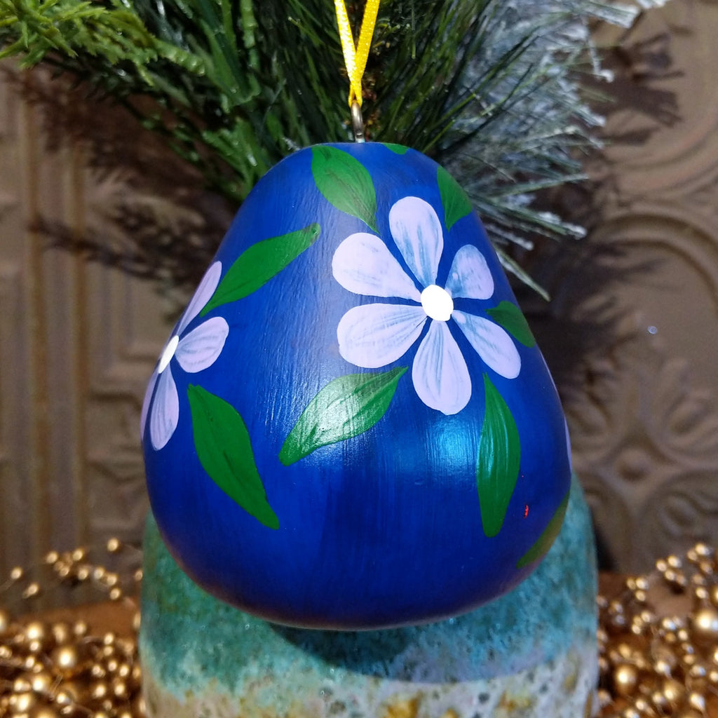 Peruvian Blue Nativity Gourd Ornament GF-ORN-0007