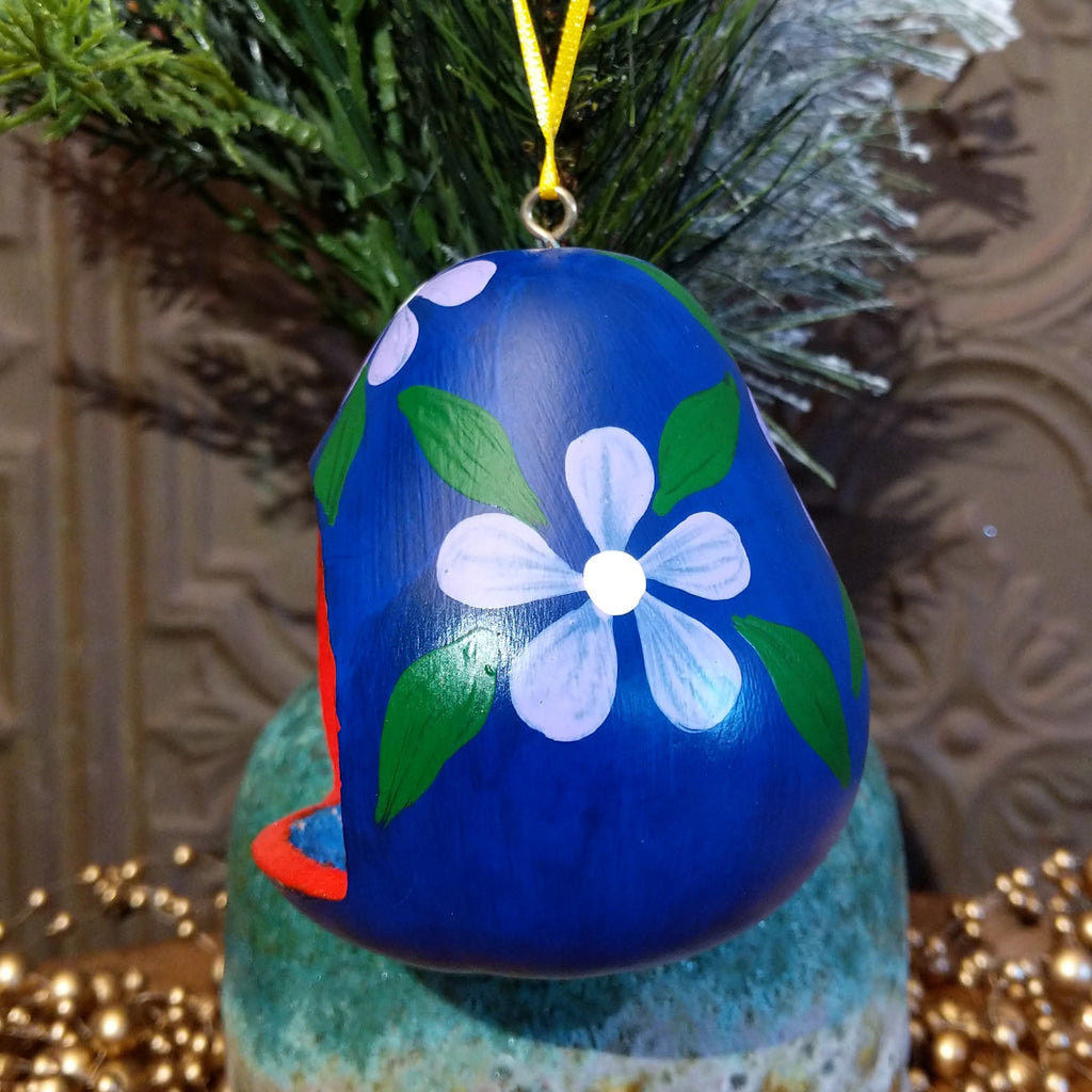 Peruvian Blue Nativity Gourd Ornament GF-ORN-0007