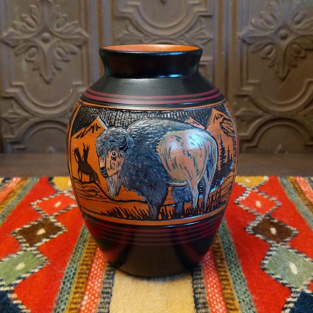 Navajo Bison Pottery by Paul Lansing SWT-POT-0067