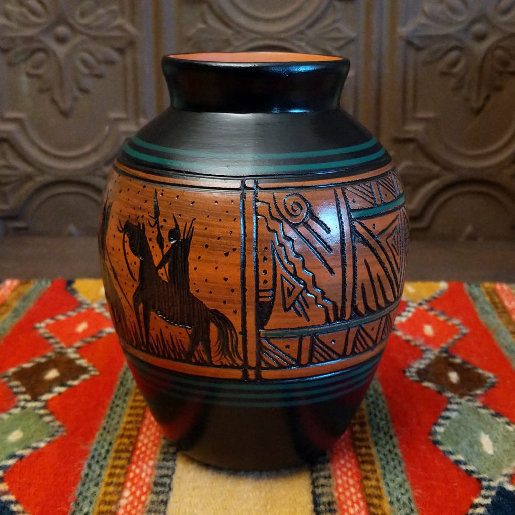 Navajo Three Horsemen Pottery by Paul Lansing SWT-POT-0072