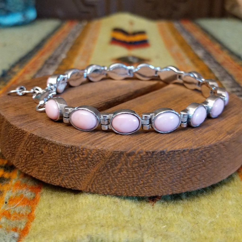 Pink Conch Shell Link Bracelet by Terry Wood SWSG-BRC-0038