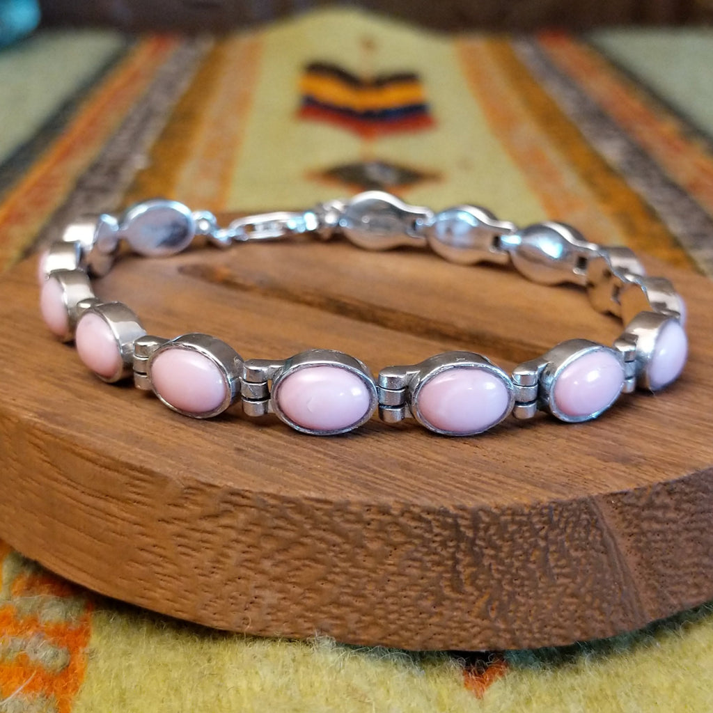 Pink Conch Shell Link Bracelet by Terry Wood SWSG-BRC-0038