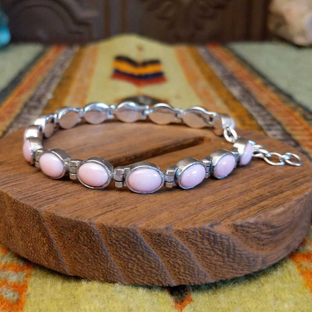 Pink Conch Shell Link Bracelet by Terry Wood SWSG-BRC-0038