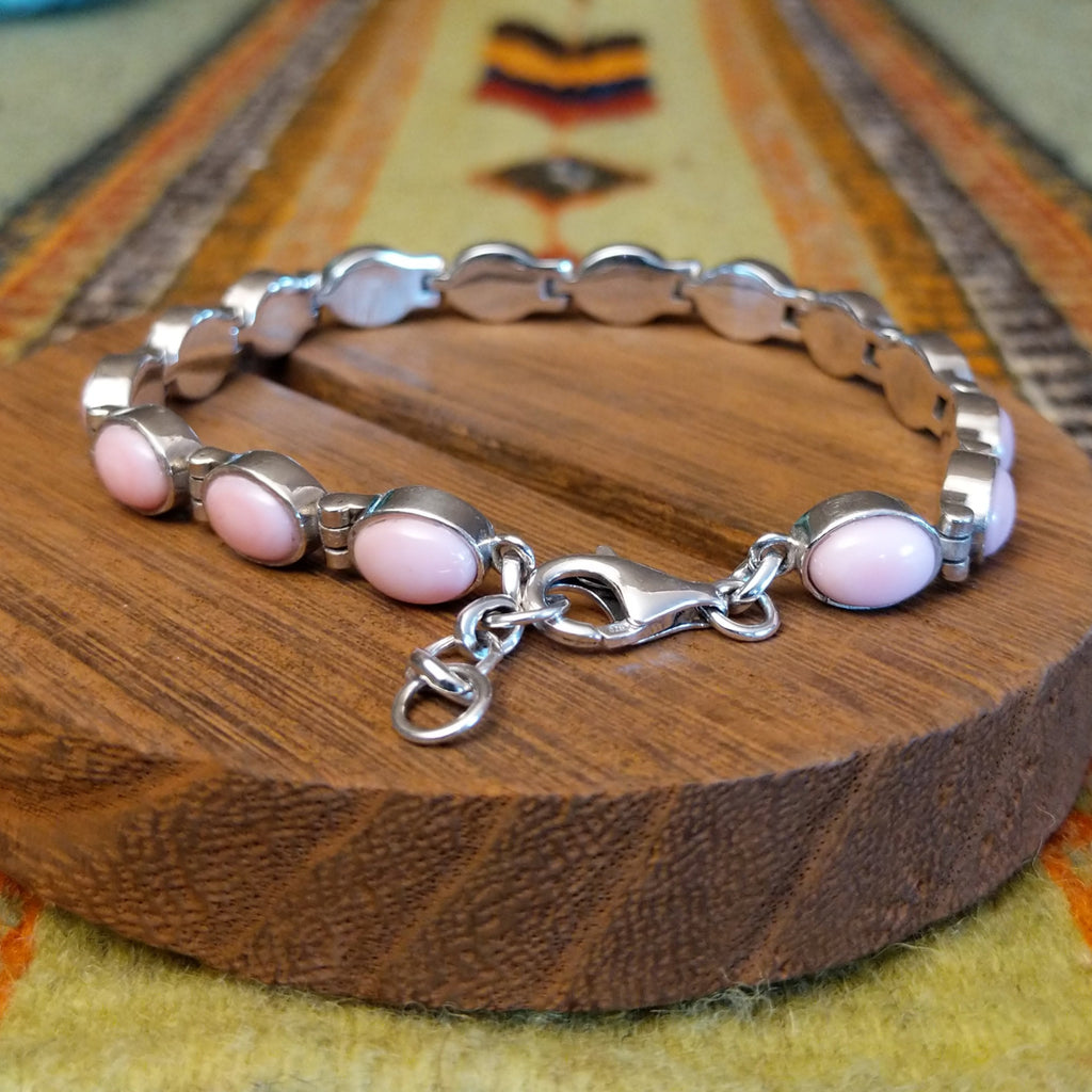 Pink Conch Shell Link Bracelet by Terry Wood SWSG-BRC-0038