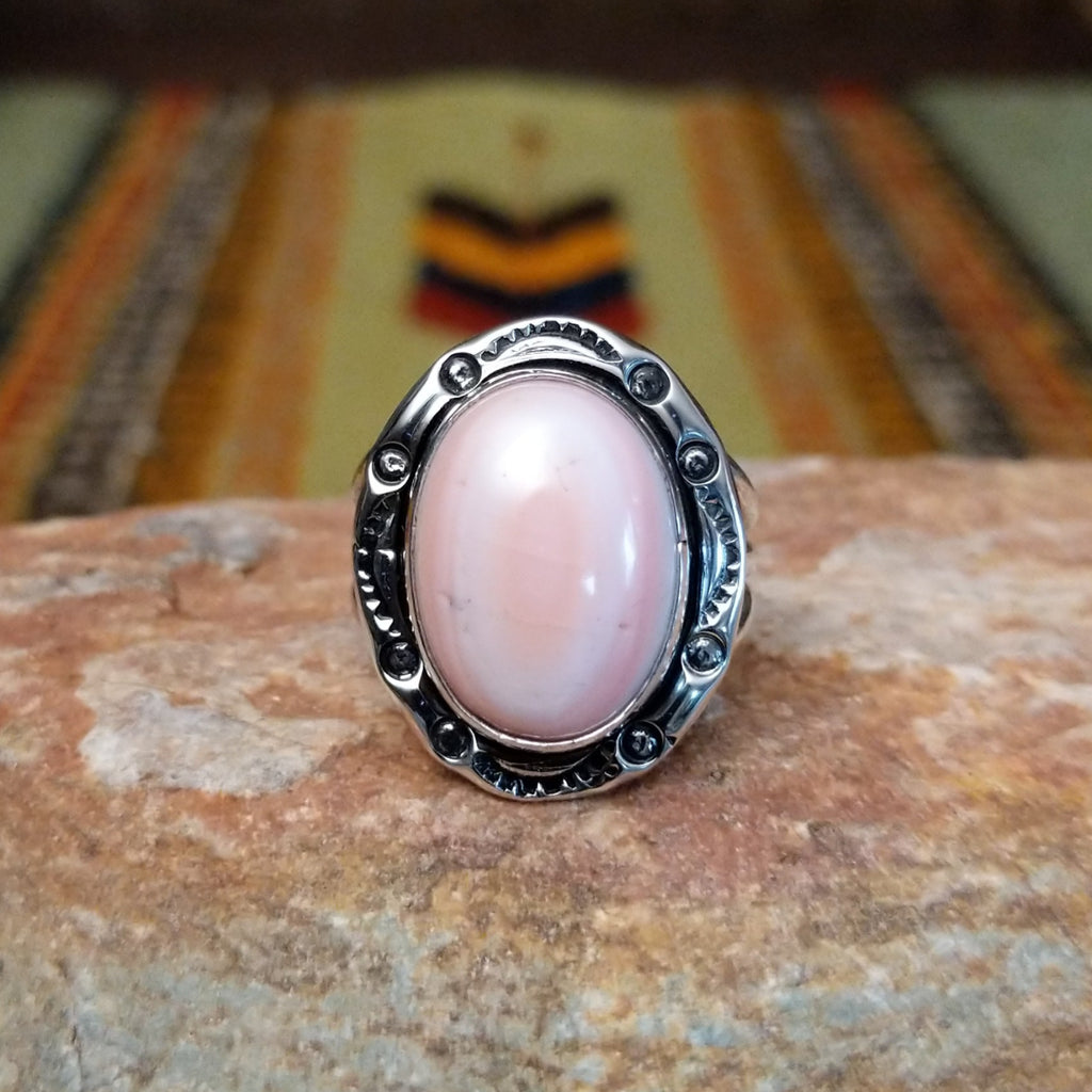 Pink Conch Shell Oval Ring by Terry Wood SWSG-RNG-0045