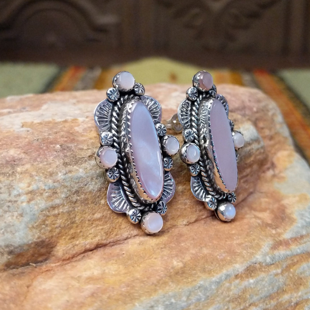 Pink Mussel Shell Earrings by Bernyse Chavez SWSG-ERN-0036