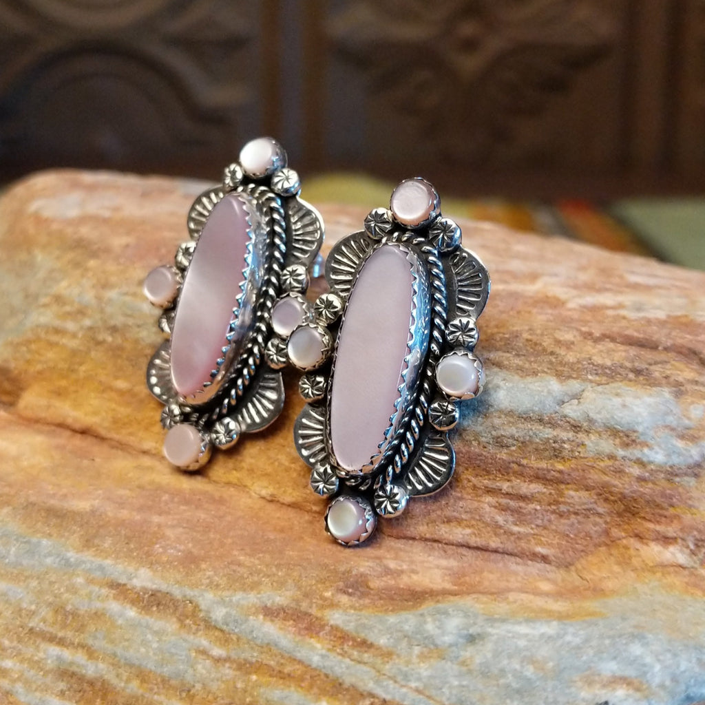 Pink Mussel Shell Earrings by Bernyse Chavez SWSG-ERN-0036