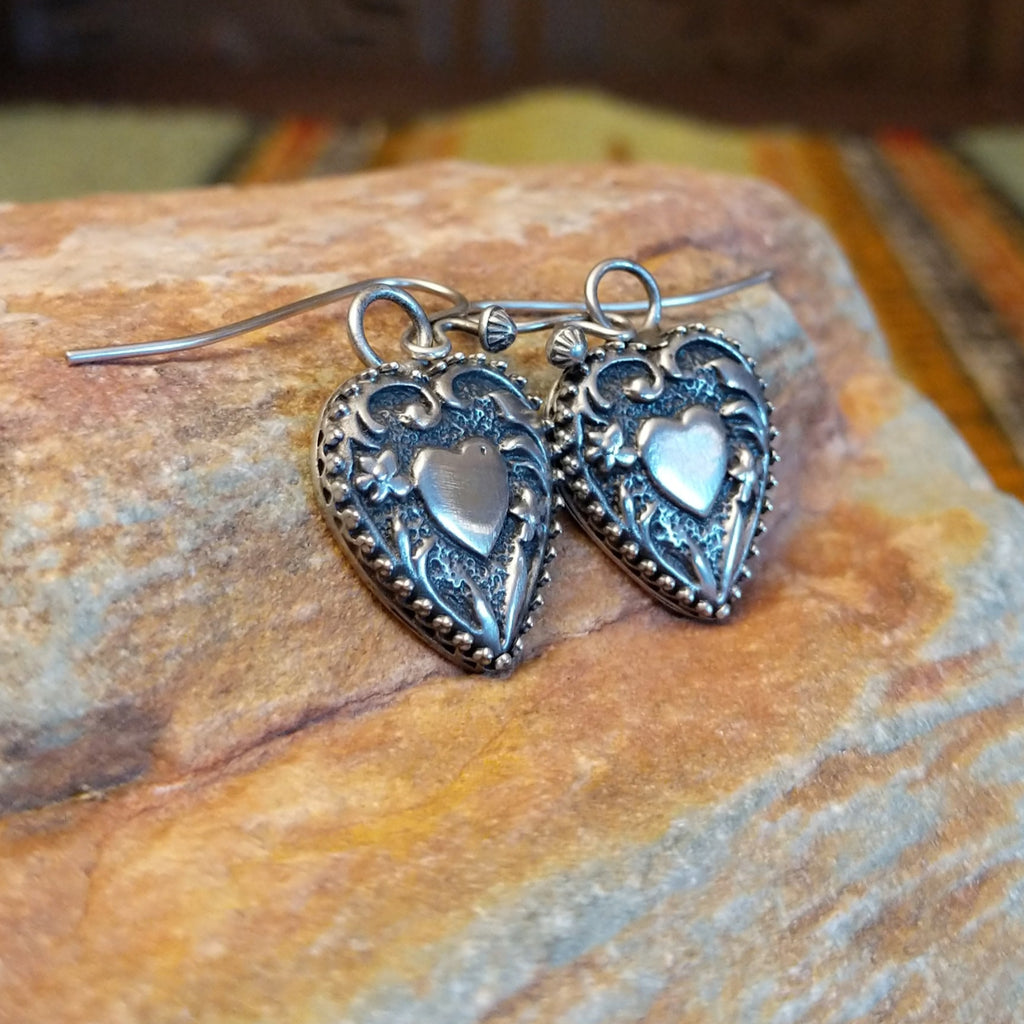 Silver Heart Earrings by Toni Chino SWSG-ERN-0038