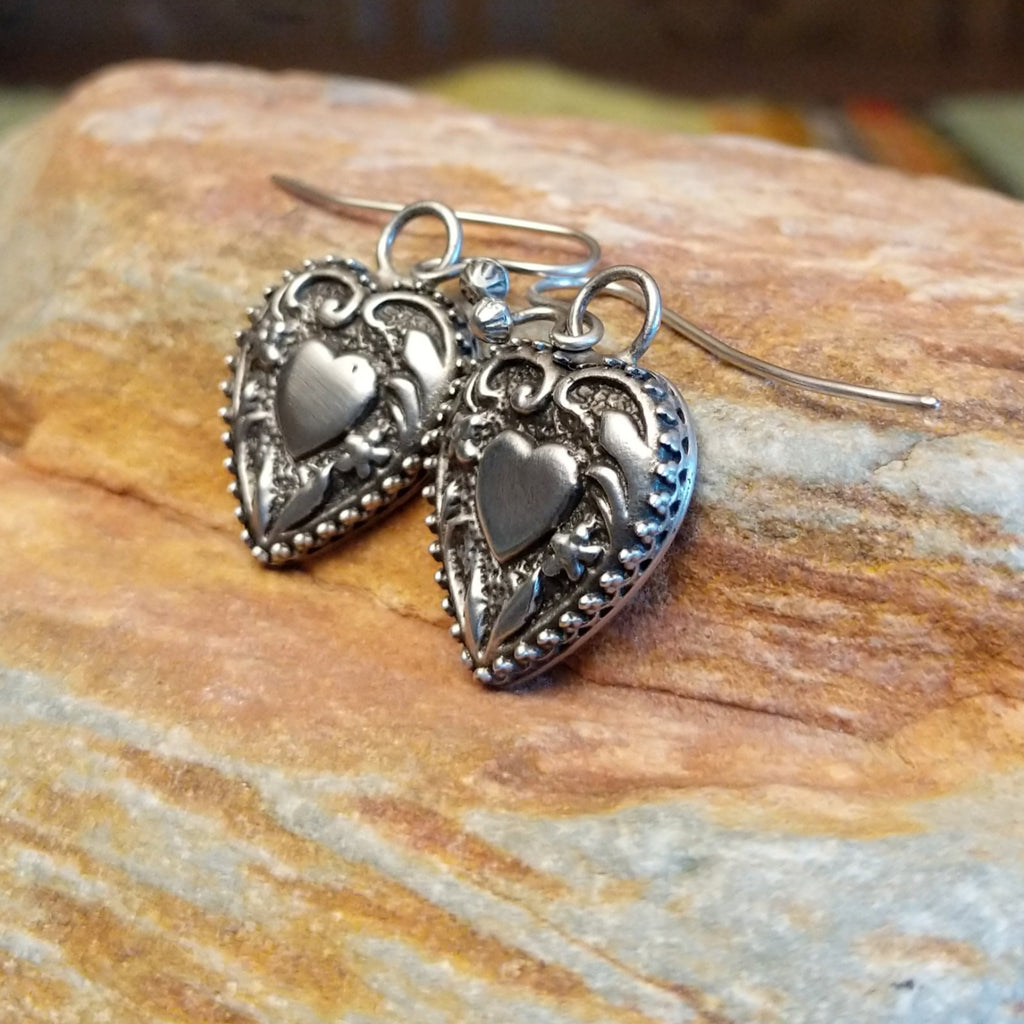 Silver Heart Earrings by Toni Chino SWSG-ERN-0038