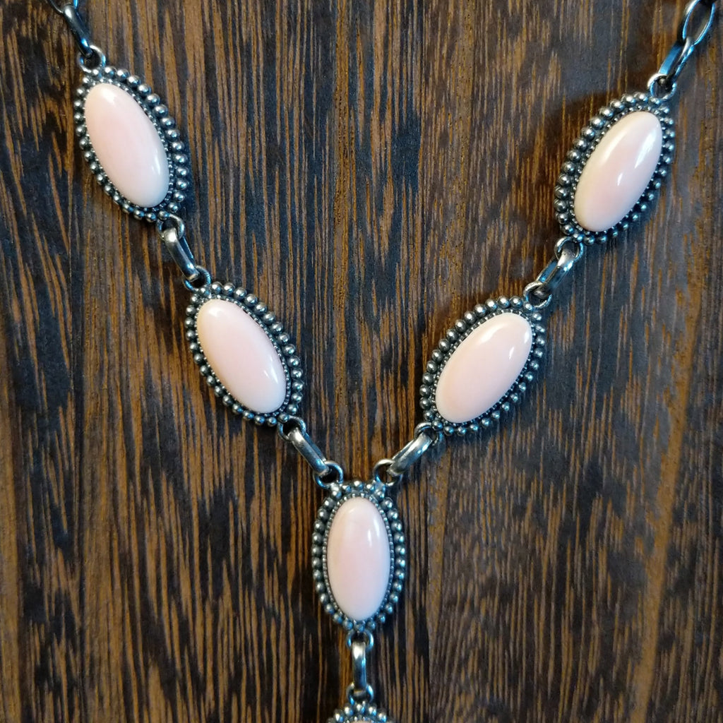 Navajo Made Pink Conch Shell Necklace SWSG-NKL-0005