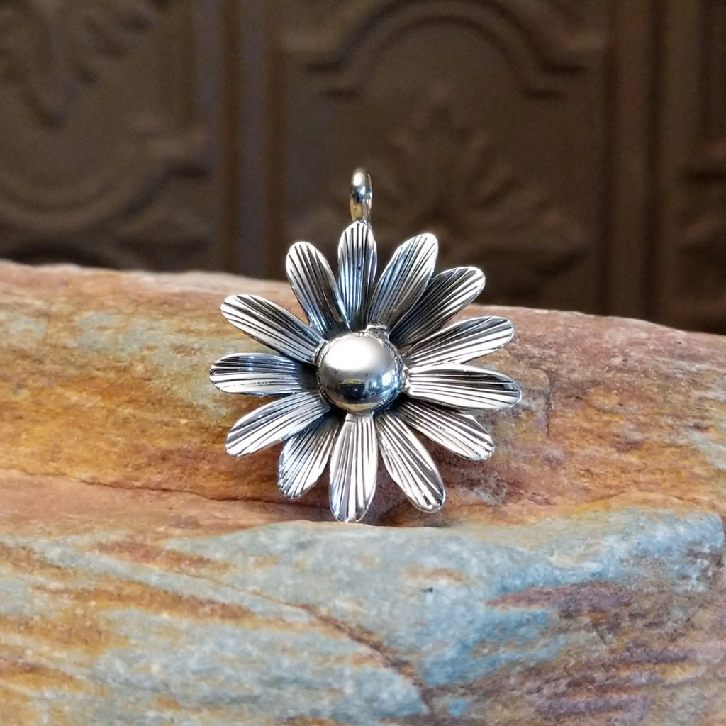 Navajo Made Silver Flower Pendant SWSG-PND-0005