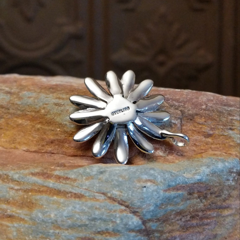 Navajo Made Silver Flower Pendant SWSG-PND-0005