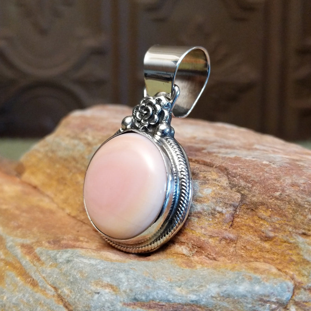 Pink Conch Shell Pendant by Bobby Johnson SWSG-PND-0006