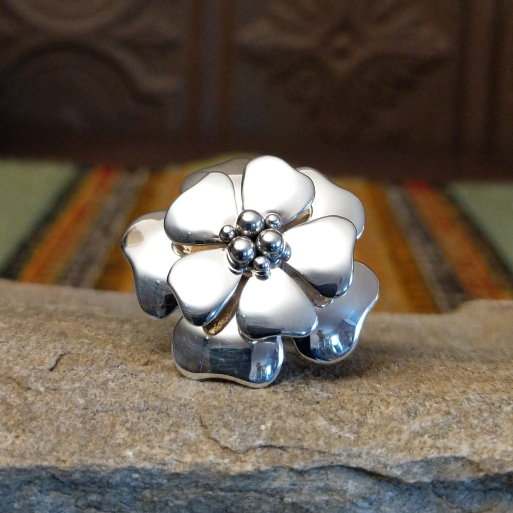 Silver Flower Ring by Artie Yellowhorse GJ-RNG-0074