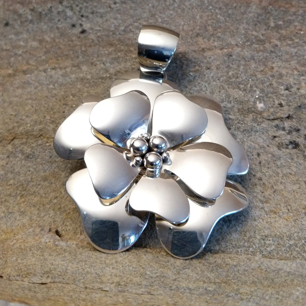 Silver Flower Pendant by Artie Yellowhorse GJ-PND-0080