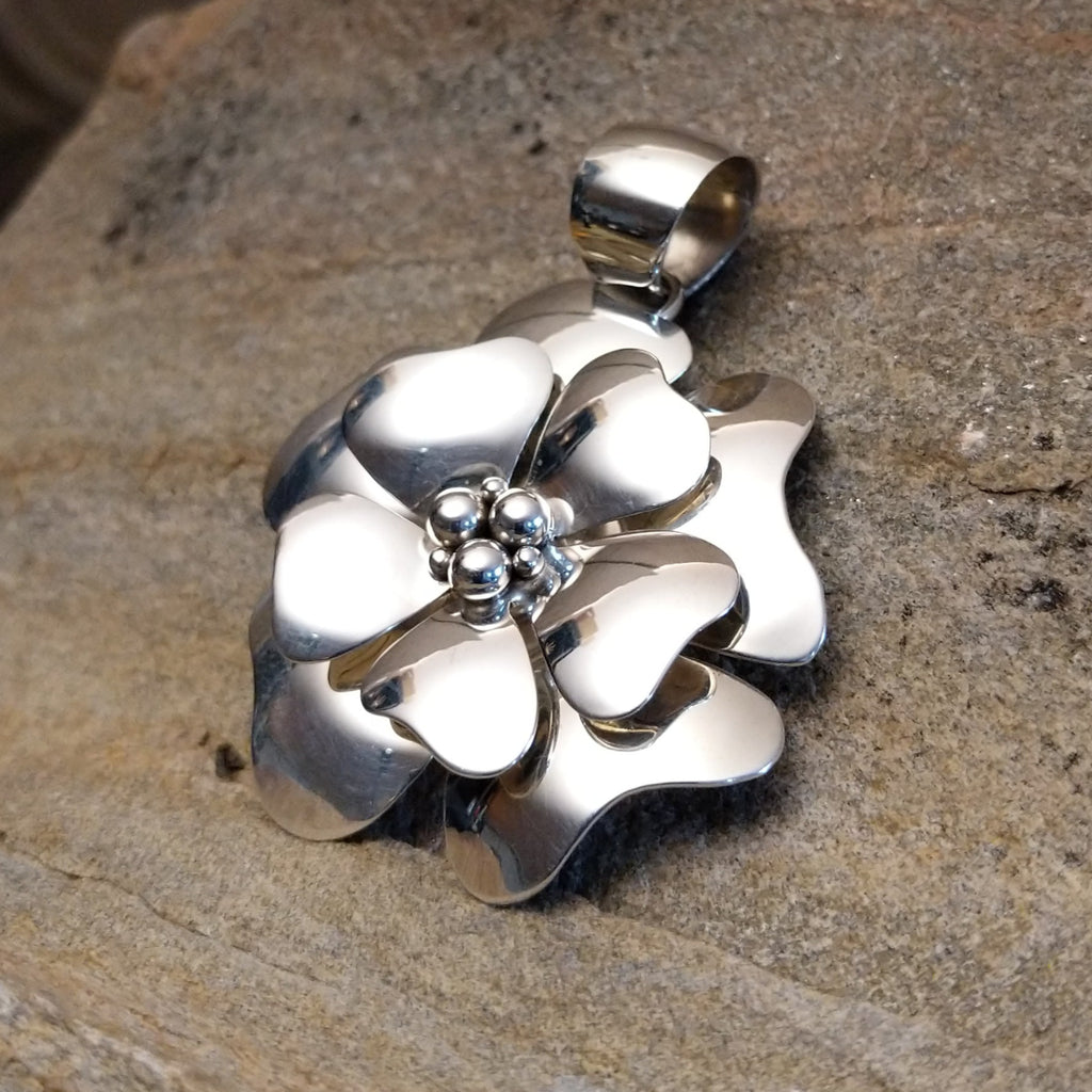 Silver Flower Pendant by Artie Yellowhorse GJ-PND-0080