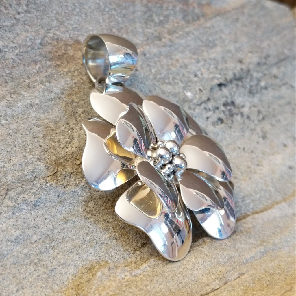 Silver Flower Pendant by Artie Yellowhorse GJ-PND-0080