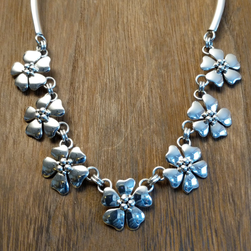 Silver Flower Necklace by Artie Yellowhorse GJ-NKL-0005