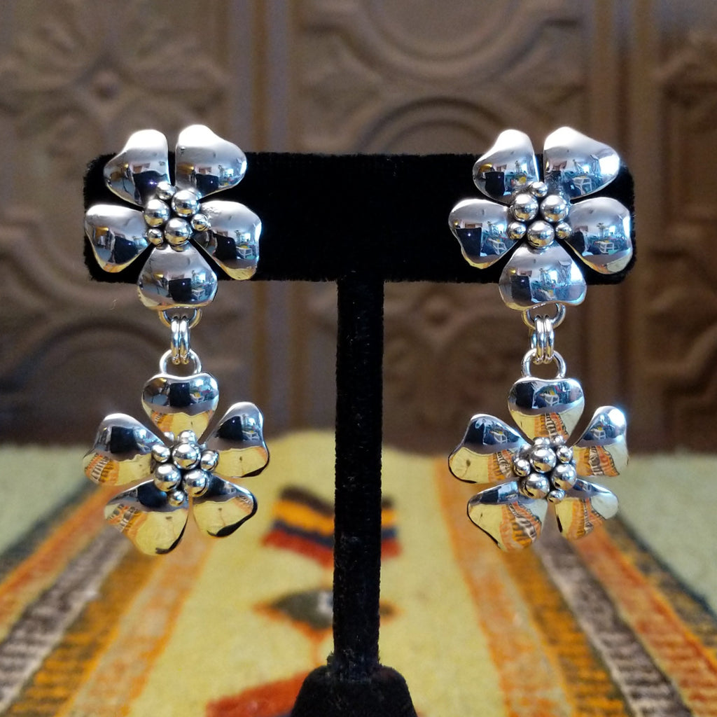 Silver Flower Earrings by Artie Yellowhorse GJ-ERN-0072