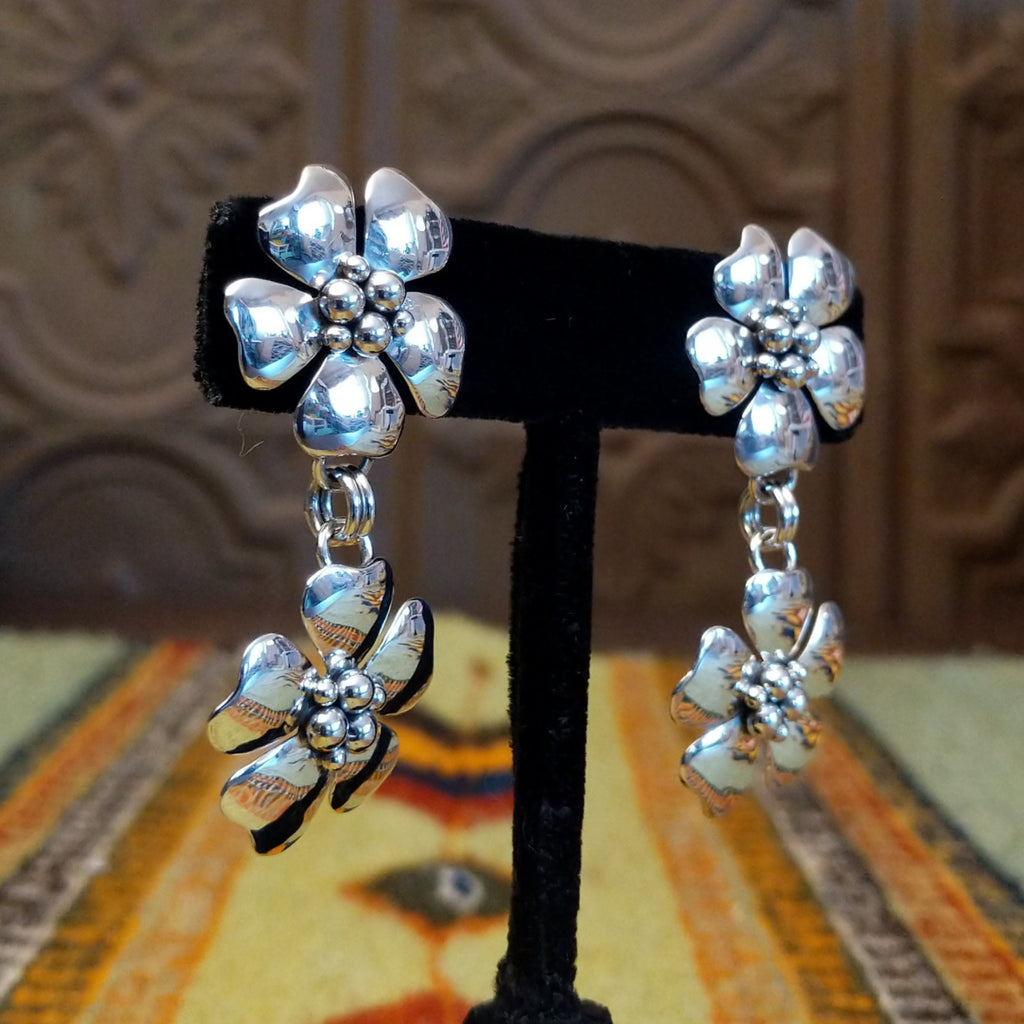 Silver Flower Earrings by Artie Yellowhorse GJ-ERN-0072