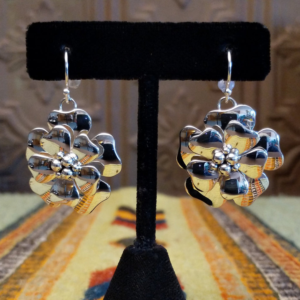 Large Silver Flower Earrings by Artie Yellowhorse GJ-ERN-0073