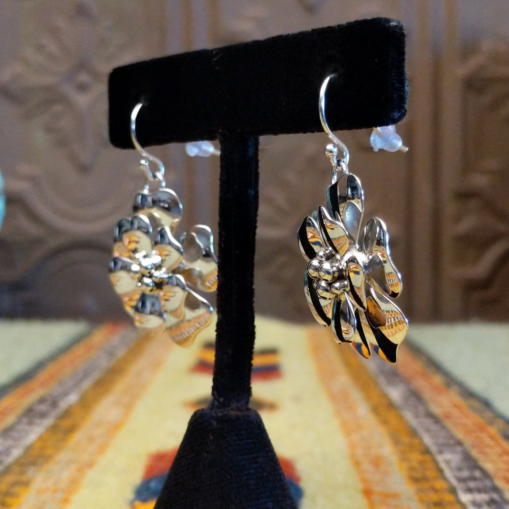 Large Silver Flower Earrings by Artie Yellowhorse GJ-ERN-0073