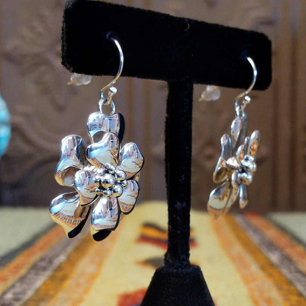 Large Silver Flower Earrings by Artie Yellowhorse GJ-ERN-0073