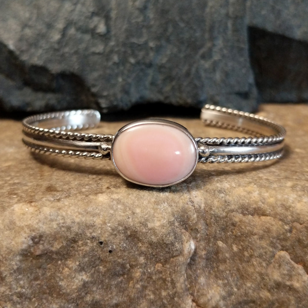 Pink Conch Shell Cuff by L. GJ-BRC-0098