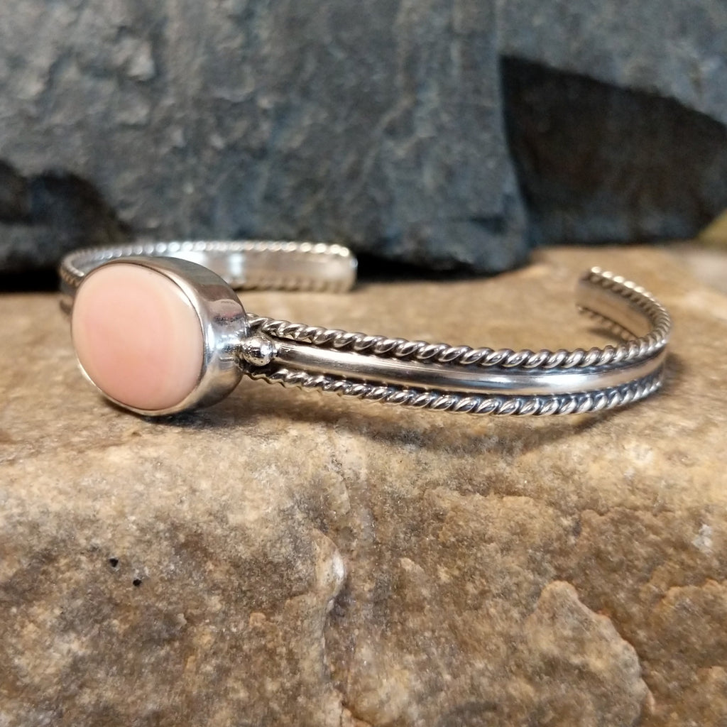 Pink Conch Shell Cuff by L. GJ-BRC-0098