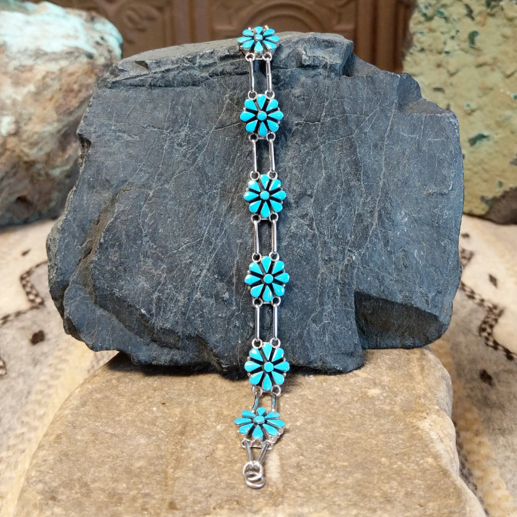 Zuni Petit Point Turquoise Bracelet by A. GJ-BRC-0101