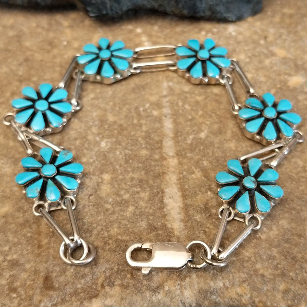 Zuni Petit Point Turquoise Bracelet by A. GJ-BRC-0101