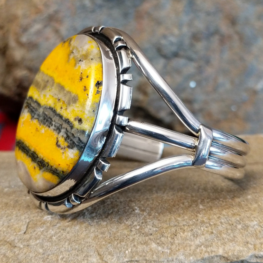 Large Bumblebee Jasper Cuff by R. Kee GJ-BRC-0104