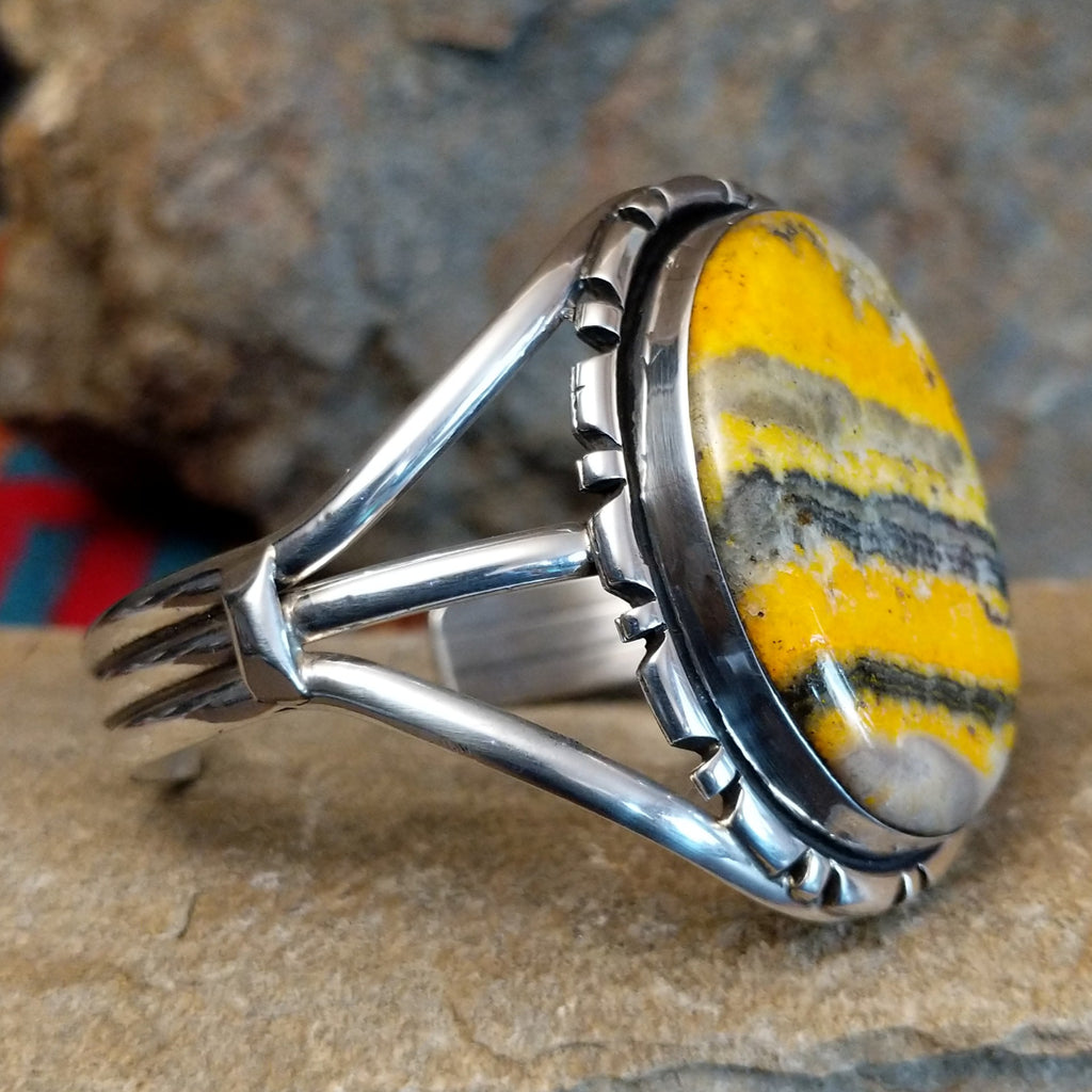 Large Bumblebee Jasper Cuff by R. Kee GJ-BRC-0104