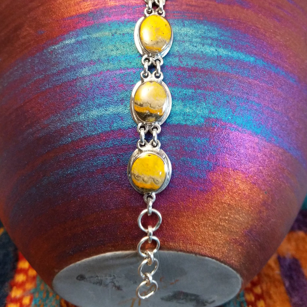 Navajo Made Bumblebee Jasper Link Bracelet GJ-BRC-0106