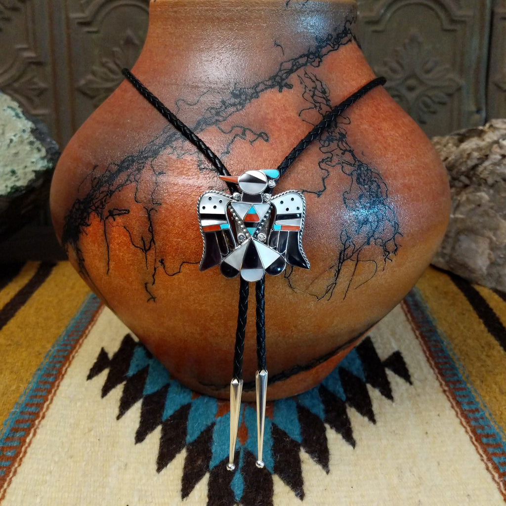 Zuni Thunderbird Bolo Tie by Bobby & Corraine Shack SWSG-BOL-0005