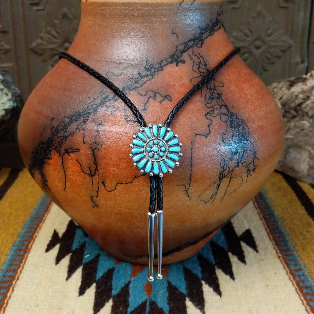 Zuni Cluster Bolo Tie by M.T. SWSG-BOL-0008