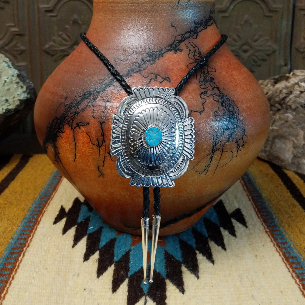 Turquoise Bolo Tie by Carson Blackgoat SWSG-BOL-0009