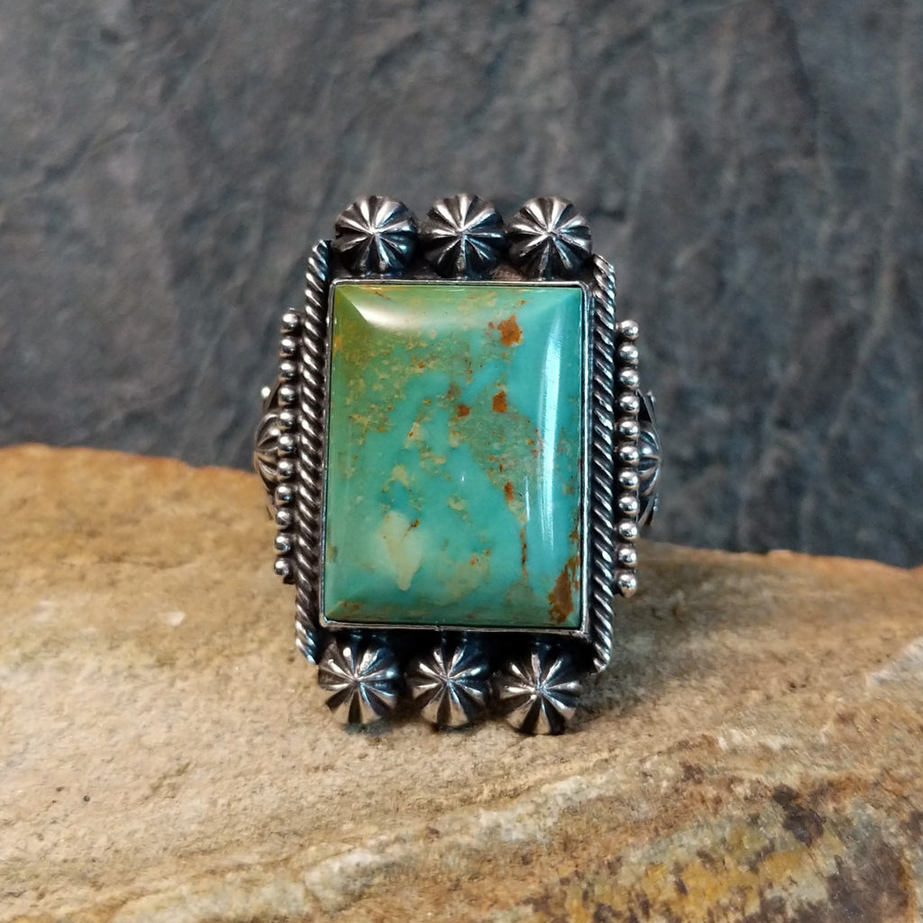 Green Turquoise Ring by Michael & Rosita Calladitto GJ-RNG-0006 Size 11.5