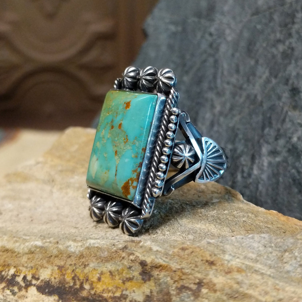 Green Turquoise Ring by Michael & Rosita Calladitto GJ-RNG-0006 Size 11.5