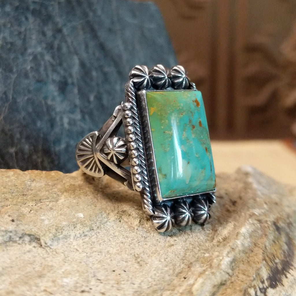 Green Turquoise Ring by Michael & Rosita Calladitto GJ-RNG-0006 Size 11.5