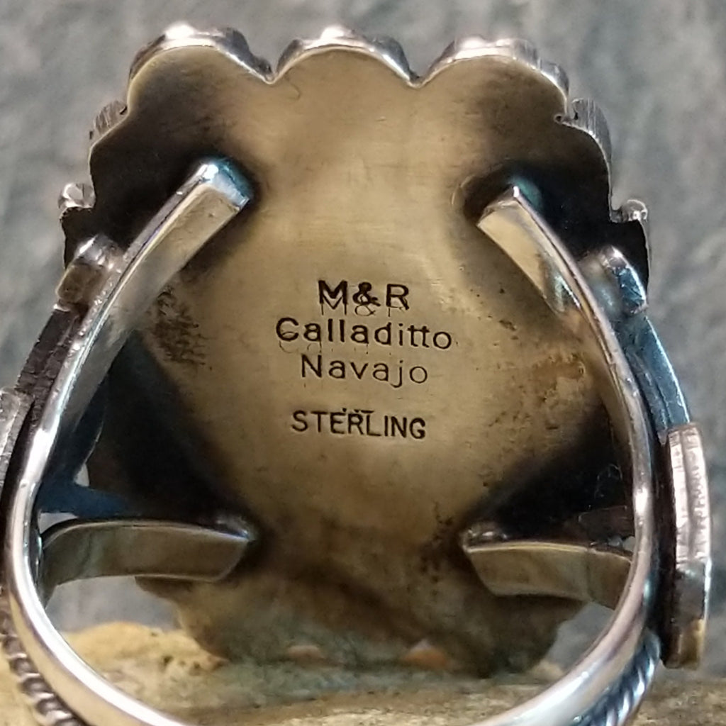 Green Turquoise Ring by Michael & Rosita Calladitto GJ-RNG-0006 Size 11.5
