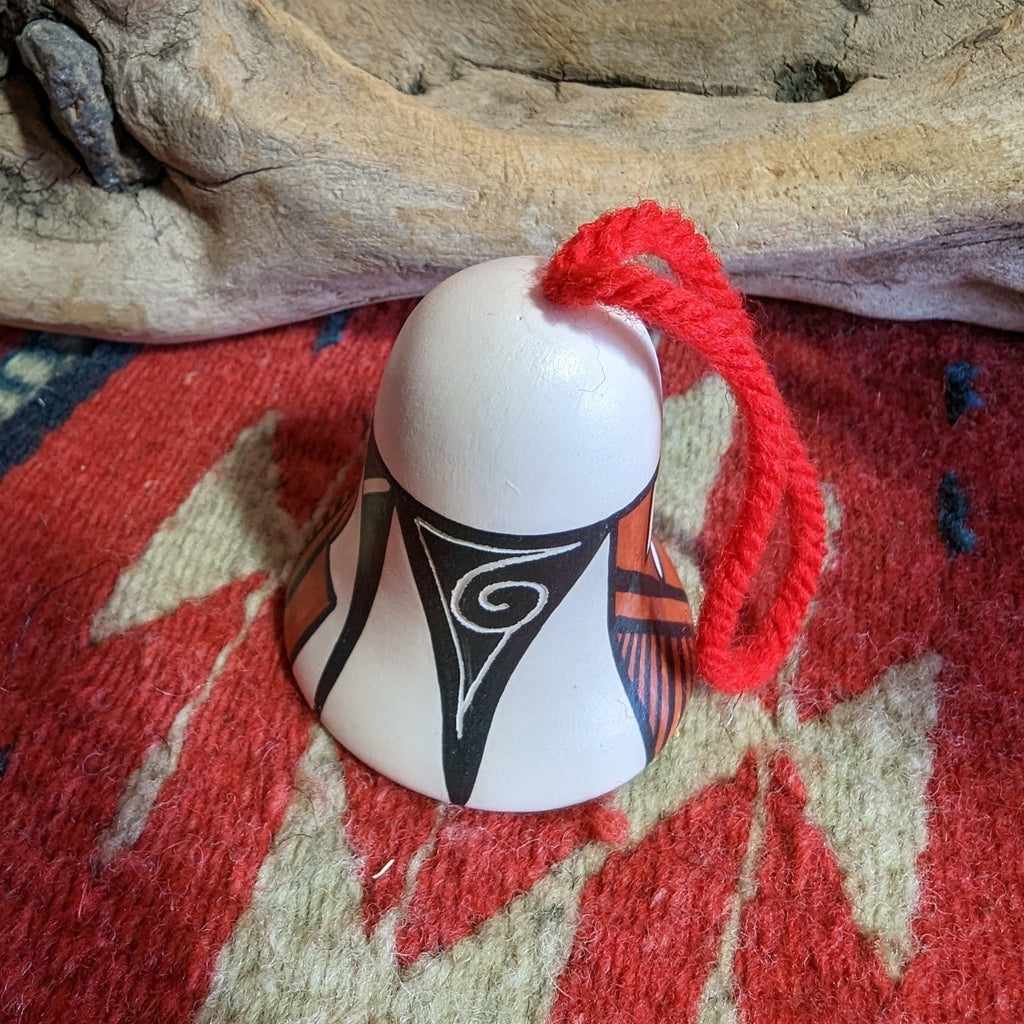 Acoma Pueblo Traditional Symbols Bell Ornament Side View