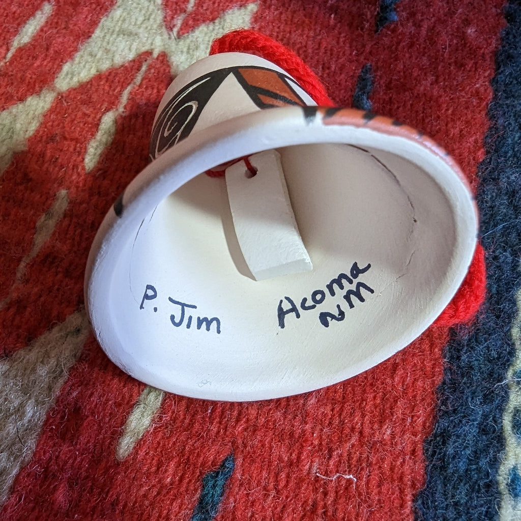 Acoma Pueblo Traditional Symbols Bell Ornament Signature View